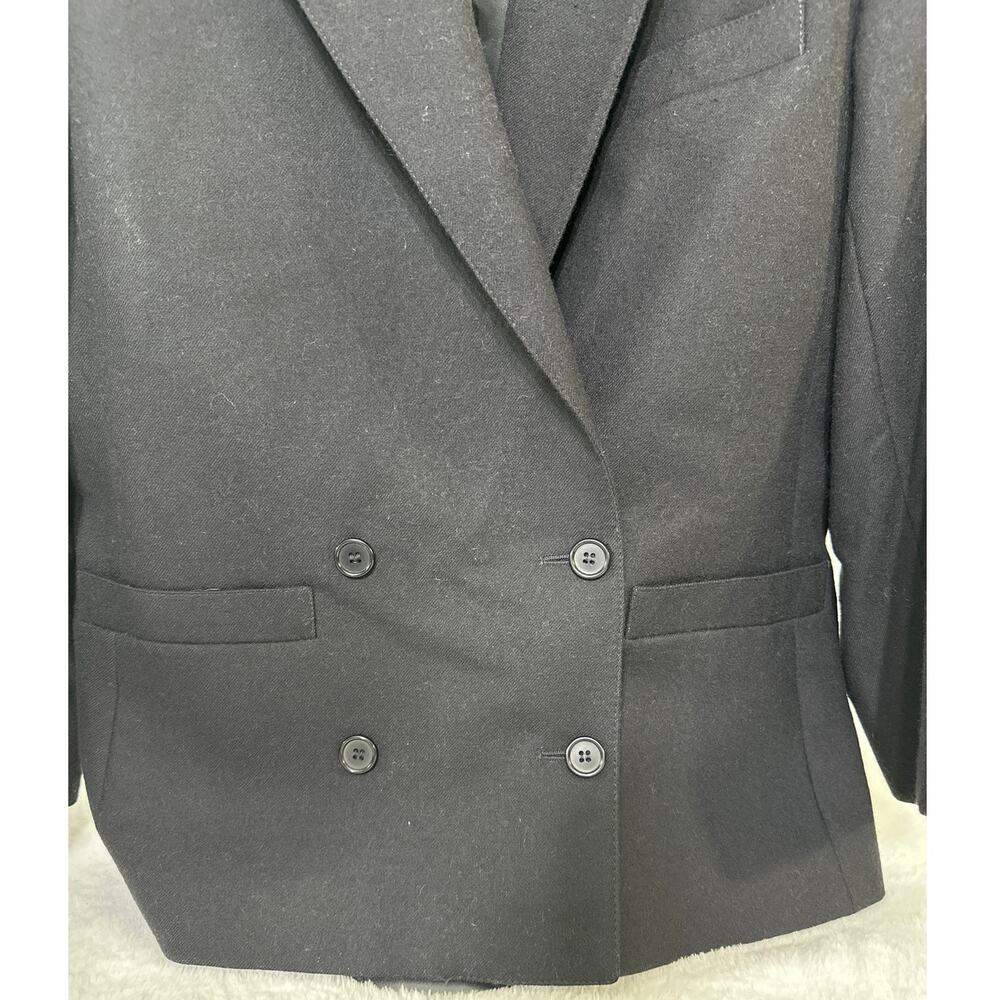 JENNIFER MOORE Black 100% New Wool Y2K Blazer Size 8 - Picture 2 of 4